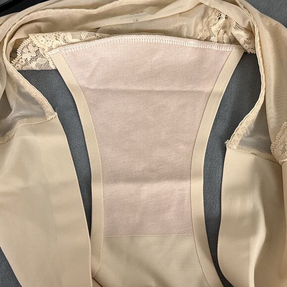 Essential Bodywear Panties EBW Plus Size 1X Beige Sheer Lace Mesh Back Panty - Picture 5 of 5